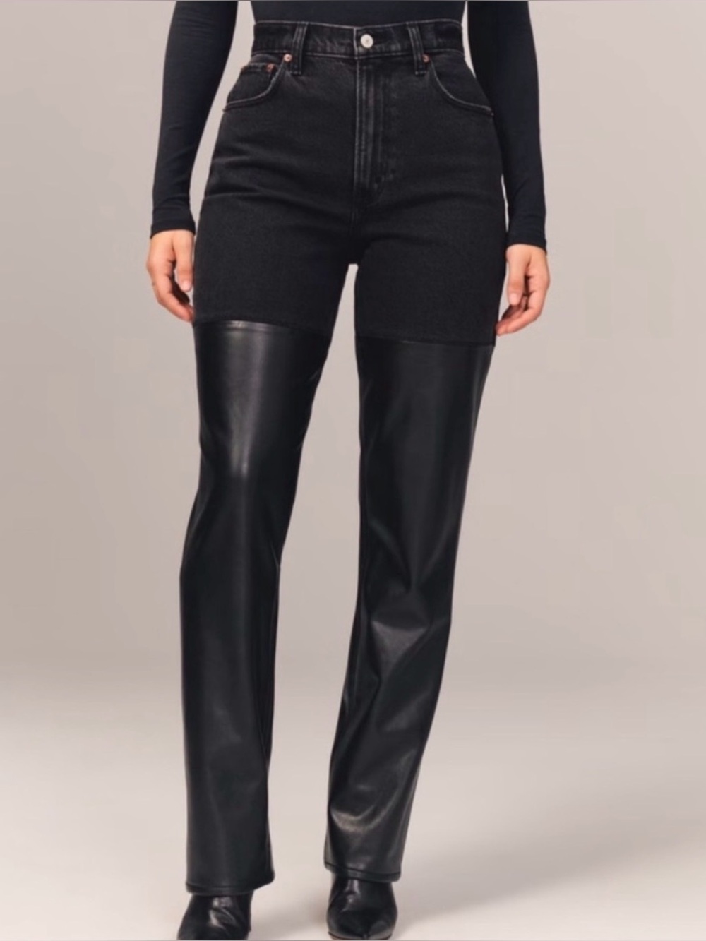 Abercrombie & Fitch The 90's Straight High Rise Mix  Black  Jeans 25/0